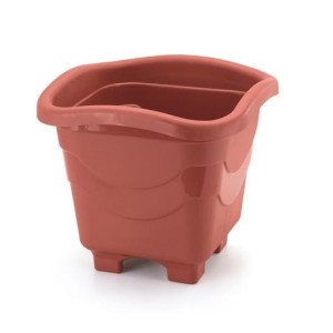 VASO QUADRADO PEQUENO TELHA 16X16CM UN. INJEPLASTEC