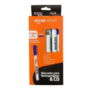 MARCADOR P/ CD E DVD COR AZUL CX C/12 UN.