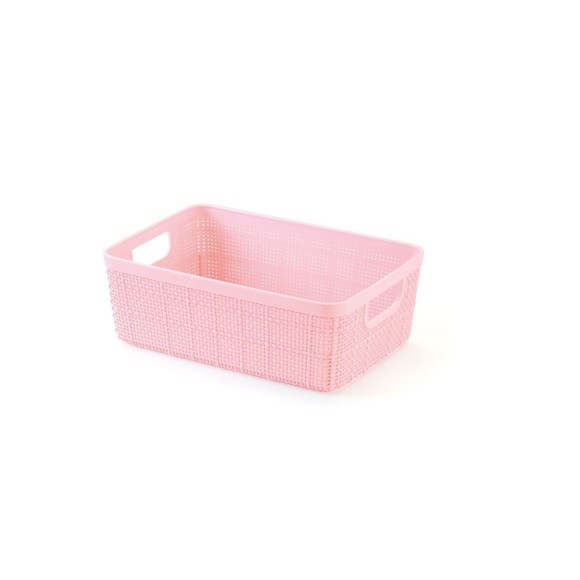 CESTO ORG RATTAN ROSA 900ML 15X11X7CM UN.