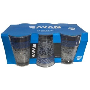 COPO DE VIDRO ESTAMPADO 190ML CONJ C/6PCS MORANO UN.