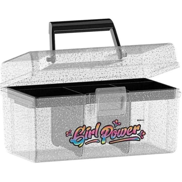 FRASQUEIRA CRISTAL C/DIVISORIAS PRETAS MOVEIS 1,5L 11,5X20X11CM UN.