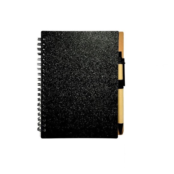BLOCO DE ANOTACOES ESPIRAL C/ CANETA 140 FOLHAS 18X14CM UN.