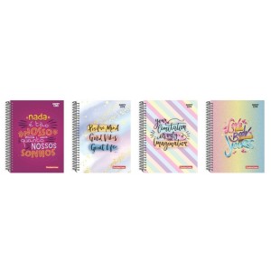CADERNO UNIVERSITARIO 192FLS CD HAPPY LIFE 12X1