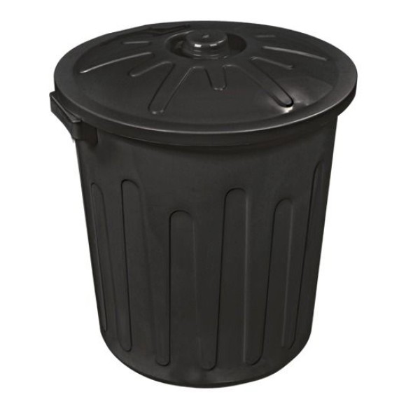 CESTO FECHADO 30L PRETO UN.