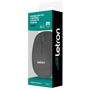 MOUSE SEM FIO 3 BOTOES 1000DPI COLOR FIT PRETO 1709 R8 UN