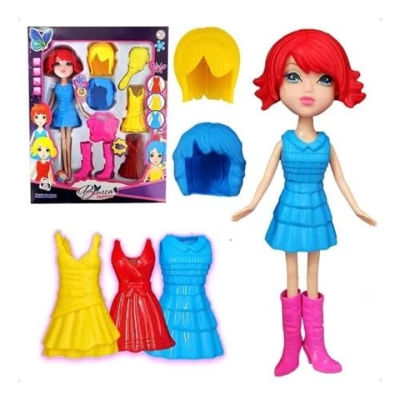 BONECA FASHION LILLY 23CM C/ ACESSORIOS UN.
