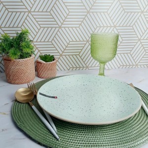  Prato Raso Cerâmica Bristol Granilite Cor Verde-claro 27cm