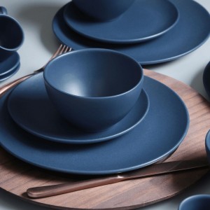 Prato Sobremesa Cerâmica Adorn Azul Escuro Fosco 20cm