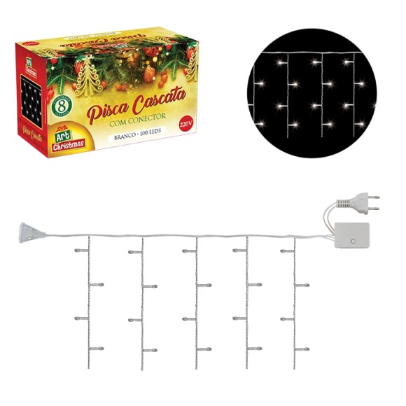 PISCA CASCATA 100 LEDS BRANCO UN. ZEIN