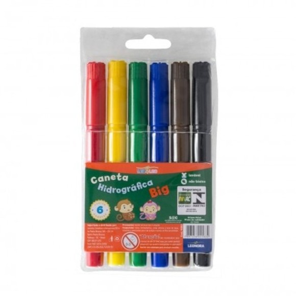 CANETA HIDROGRAFICA BIG C/ 6 CORES UN.